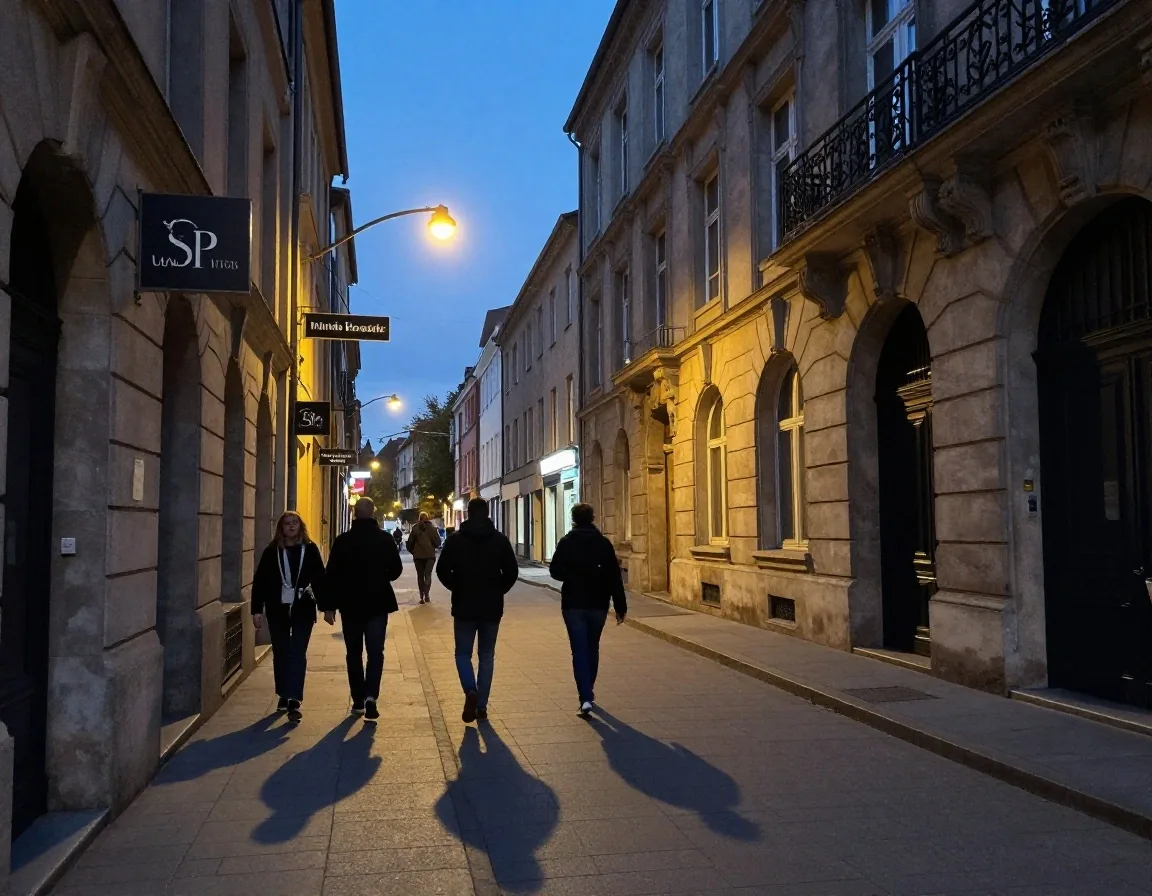 Marquesinas encendidas sobre la avenida Corrientes de noche